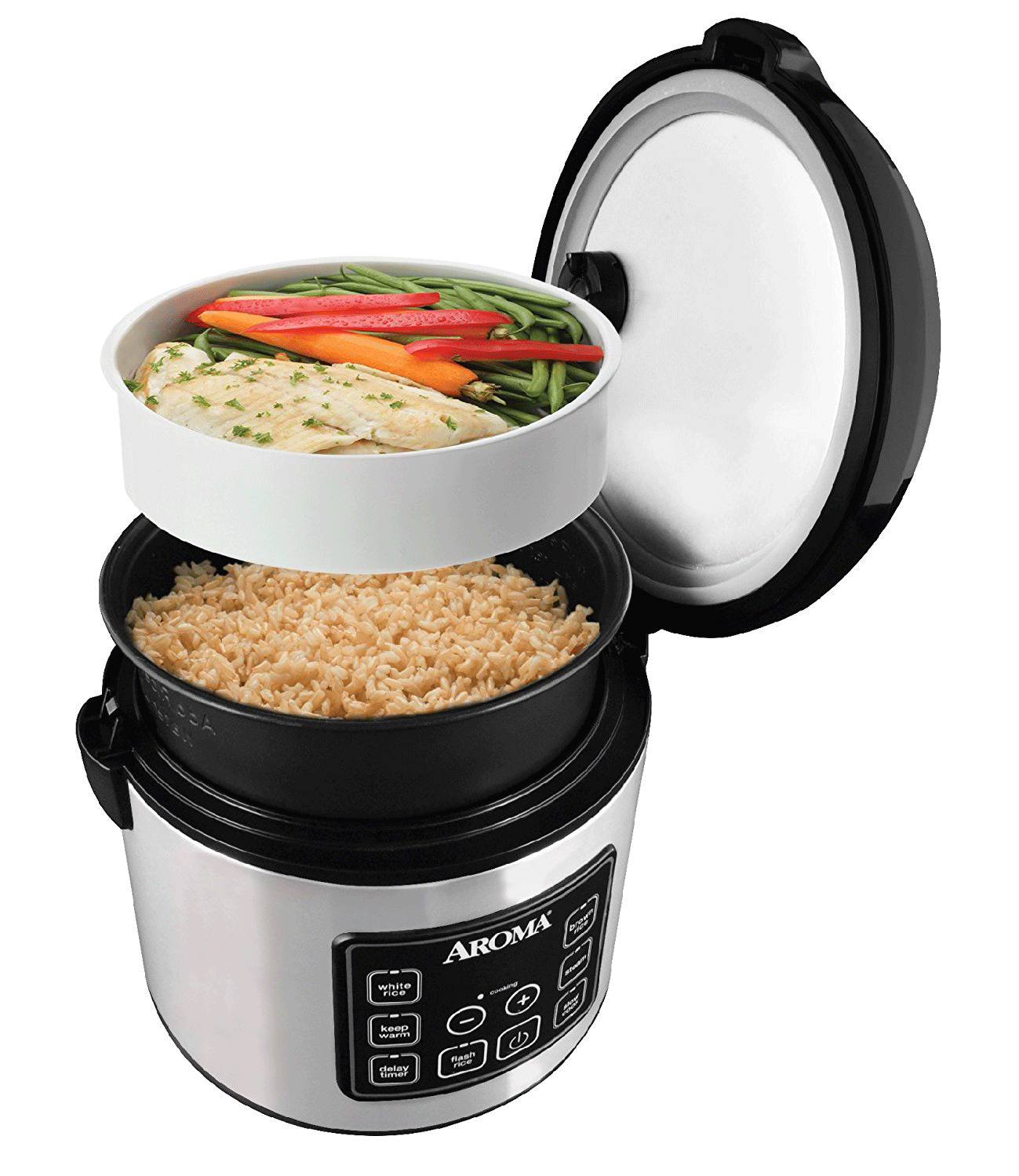 Aroma-ARC-150SB,-SS-Exterior-Digital-Rice-Cooker-20-Cup-(cooked)-10-cup-(uncooked)-7